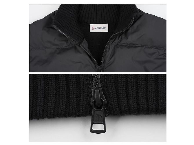 Moncler gesteppter Wollcardigan mit Reißverschluss Schwarz - Ansicht 10
