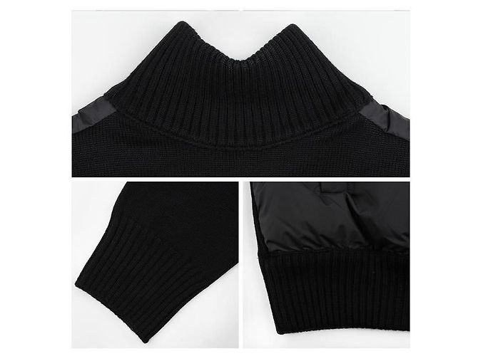 Moncler gesteppter Wollcardigan mit Reißverschluss Schwarz - Ansicht 5