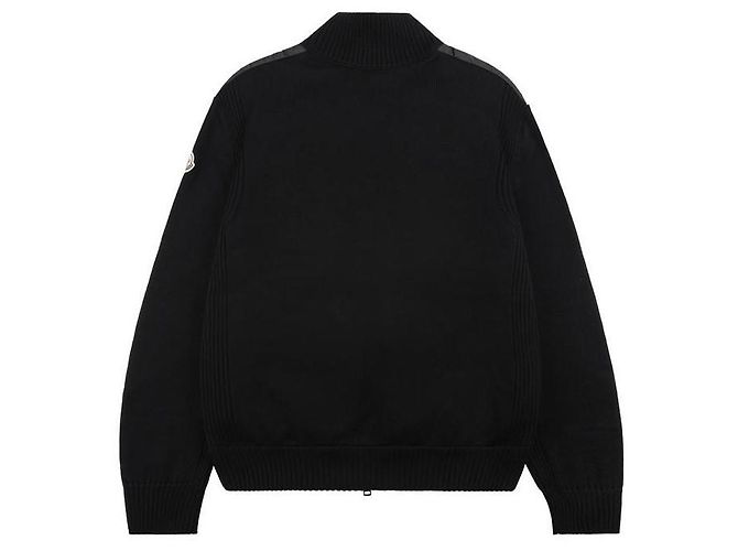 Moncler gesteppter Wollcardigan mit Reißverschluss Schwarz - Ansicht 8
