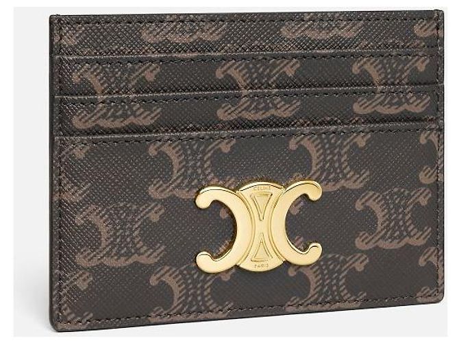 Céline Triomphe Card Holder Triomphe Canvas Black - view 2