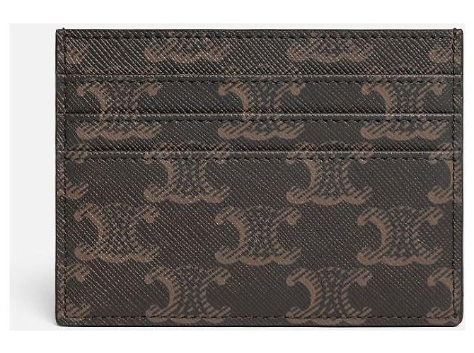Céline Triomphe Card Holder Triomphe Canvas Black - view 3