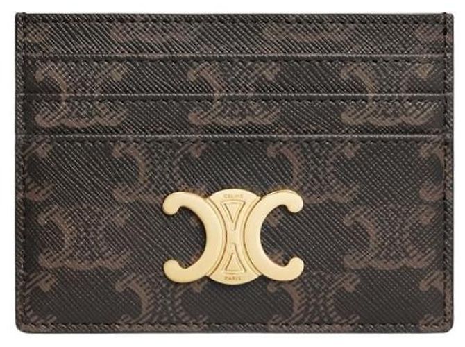 Céline Triomphe Card Holder Triomphe Canvas Black - view 5