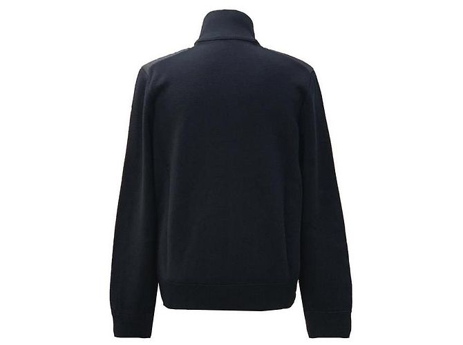 Moncler Tricot Logo Patch Steppjacke aus Wolle im Cardigan-Stil Schwarz - Ansicht 2