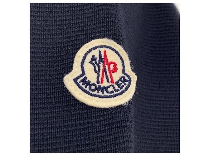 Moncler Tricot Logo Patch Steppjacke aus Wolle im Cardigan-Stil Schwarz - Ansicht 3
