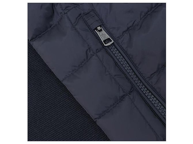 Moncler Tricot Logo Patch Steppjacke aus Wolle im Cardigan-Stil Schwarz - Ansicht 6