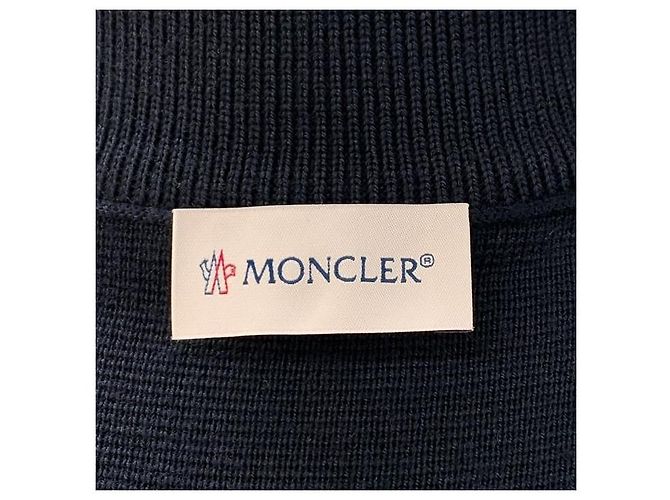 Moncler Tricot Logo Patch Steppjacke aus Wolle im Cardigan-Stil Schwarz - Ansicht 8