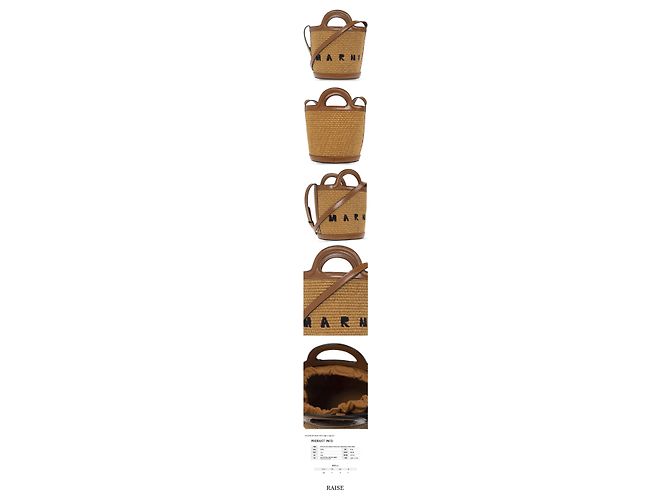 Marni Borsa Tote in pelle e rafia Arancione - vista 2