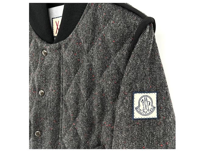 Moncler Gamma Blue Wool Bomber Padded Jacket Black - view 5