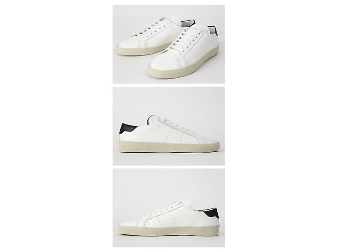 Sneakers in pelle bianca Saint Laurent Multicolore - vista 3