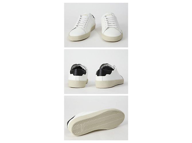 Sneakers in pelle bianca Saint Laurent Multicolore - vista 4