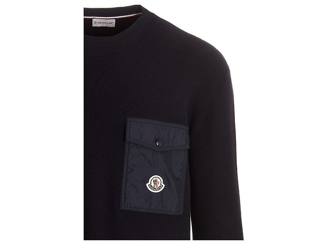 Pull en maille Moncler avec logo noir - vue 5
