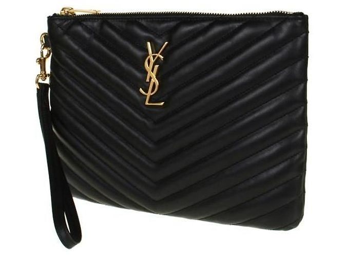 Saint Laurent Gestepptes Monogramm-Etui - Ansicht 2