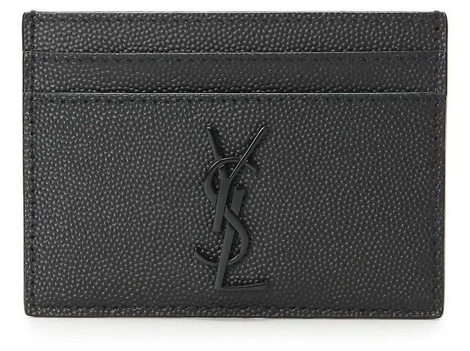 Saint Laurent Black Monogram Card Holder - view 2