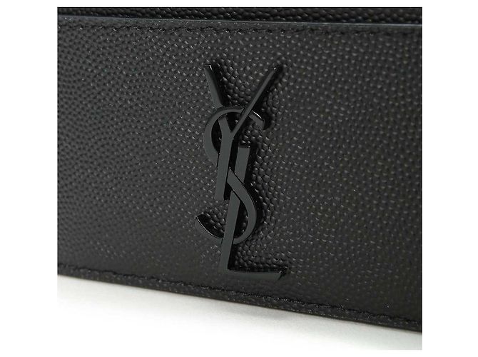 Saint Laurent Black Monogram Card Holder - view 5