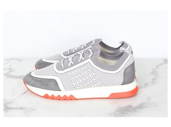 Hermès Addict Strick-Sneaker Gray Braun - Ansicht 3