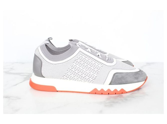 Hermès Addict Strick-Sneaker Gray Braun - Ansicht 4