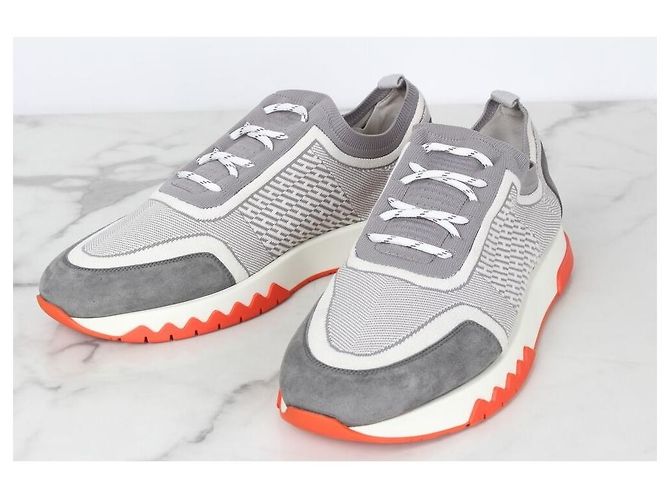Hermès Addict Strick-Sneaker Gray Braun - Ansicht 9