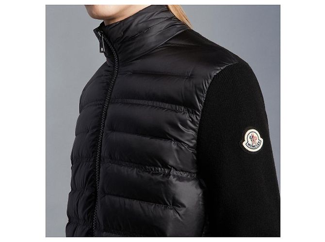Moncler gesteppte Jacke aus Stoff schwarz Herren - Ansicht 2