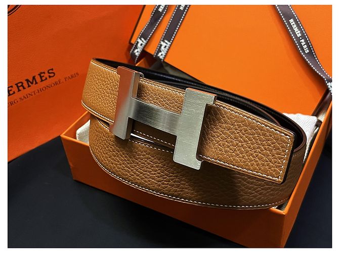 Hermès Large Black Gold Outstitch Wendelgürtel Matt-Silber Mehrfarben - Ansicht 3
