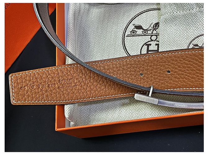 Hermès Large Black Gold Outstitch Wendelgürtel Matt-Silber Mehrfarben - Ansicht 4