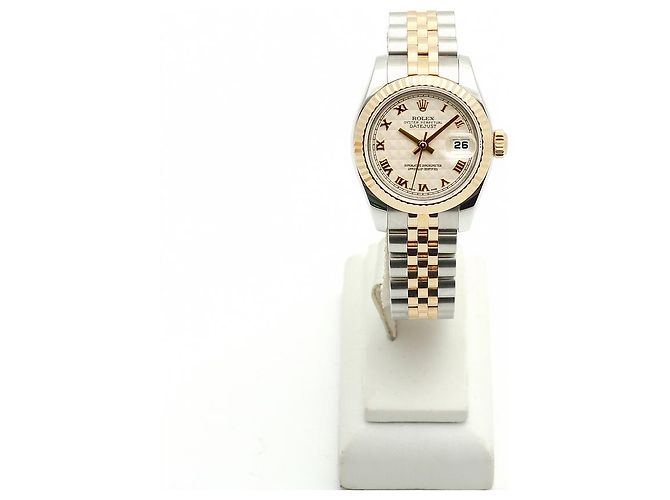 Rolex Datejust Combi Damenuhr Pyramid Ivory Roman Weiß - Ansicht 3