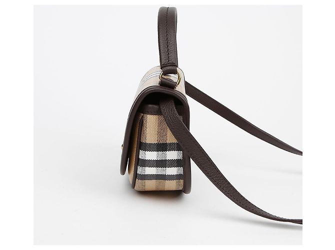 Burberry Borsa a Tracolla Highland Mini Tote Marrone - vista 5