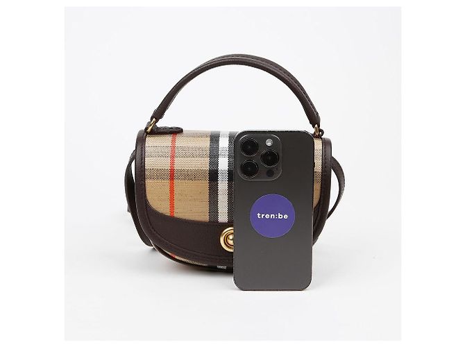 Burberry Borsa a Tracolla Highland Mini Tote Marrone - vista 7