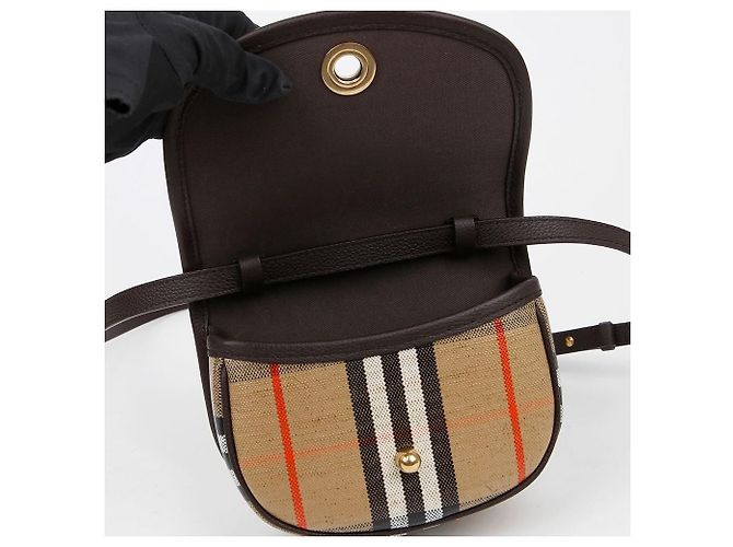 Burberry Borsa a Tracolla Highland Mini Tote Marrone - vista 8