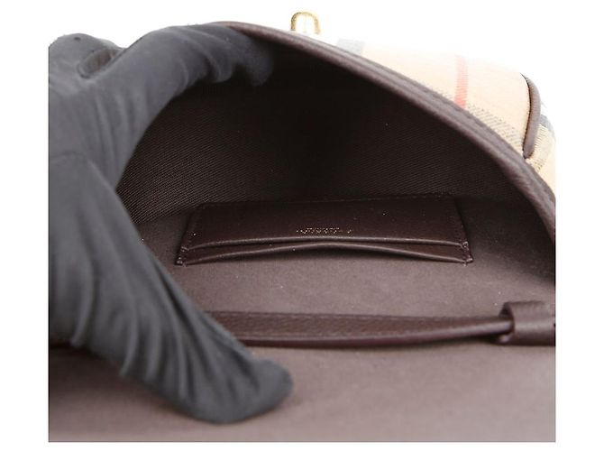 Burberry Borsa a Tracolla Highland Mini Tote Marrone - vista 9