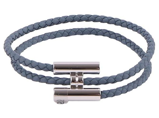 Hermès Bracciale Tournis Tresse da uomo Blu - vista 6