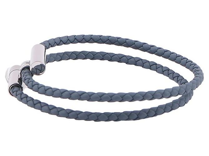 Hermès Bracciale Tournis Tresse da uomo Blu - vista 7
