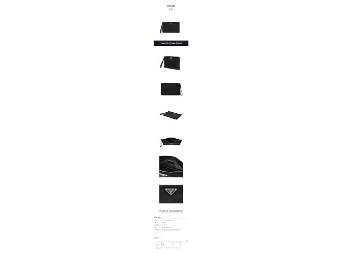Prada Pouch in Re-Nylon e pelle Saffiano Nero - vista 2