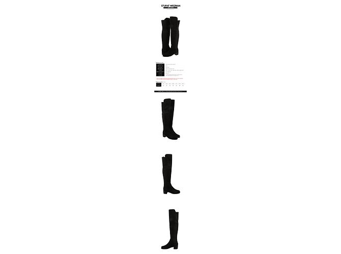 Stuart Weitzman Botas largas de gamuza Reserve Black Negro - vista 2