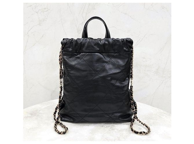 Chanel Zaino in pelle di vitello nera Small New Chip Nero - vista 3