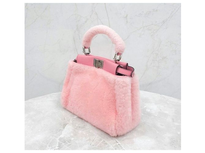 Fendi Peekaboo Pink Shearling Mini Roja - vista 2