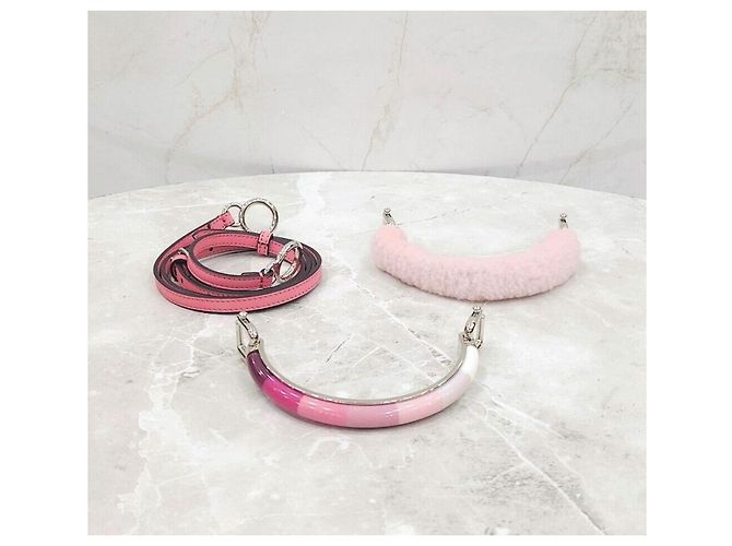 Fendi Peekaboo Pink Shearling Mini Roja - vista 8