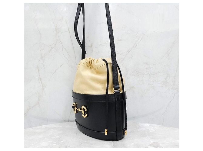 Gucci Borsa a secchiello in pelle nera Horsebit - vista 2