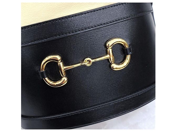 Gucci Borsa a secchiello in pelle nera Horsebit - vista 5