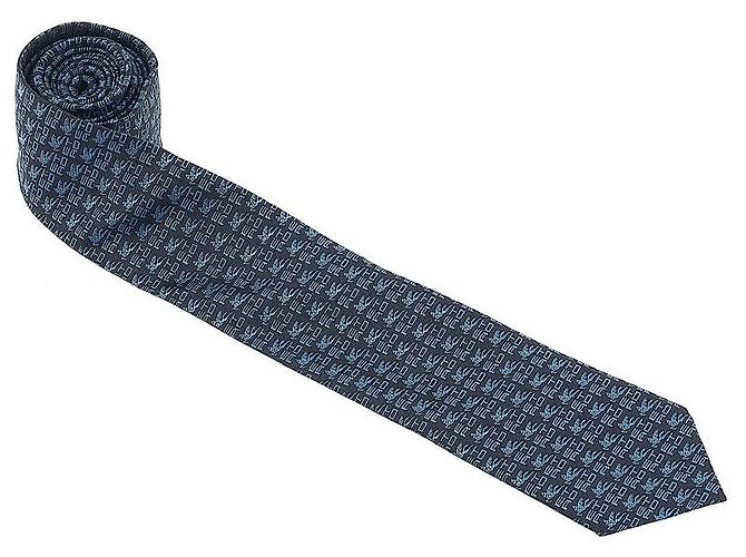 Etro Cravatta in seta con stampa logo da uomo stamp: Blu - vista 2