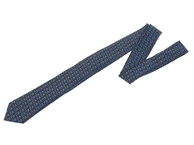 Etro Cravatta in seta con stampa logo da uomo stamp: Blu - vista 3