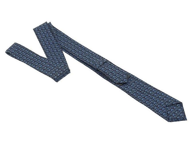 Etro Cravatta in seta con stampa logo da uomo stamp: Blu - vista 4