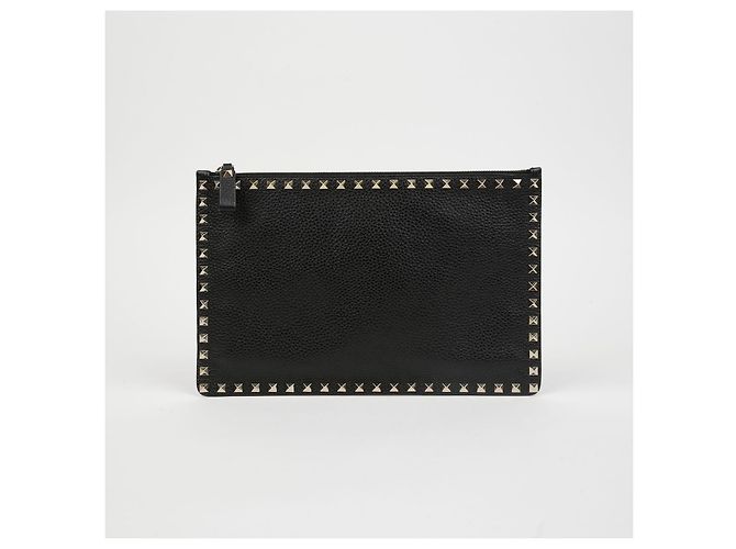 Clutch Rockstud Valentino Rossa in Pelle Rosso - vista 2