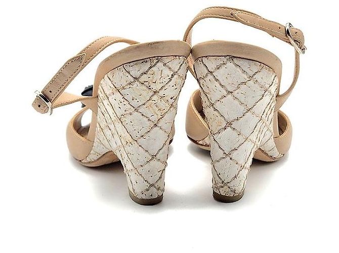 Chanel Sandali wedge Camellia Arancione - vista 5
