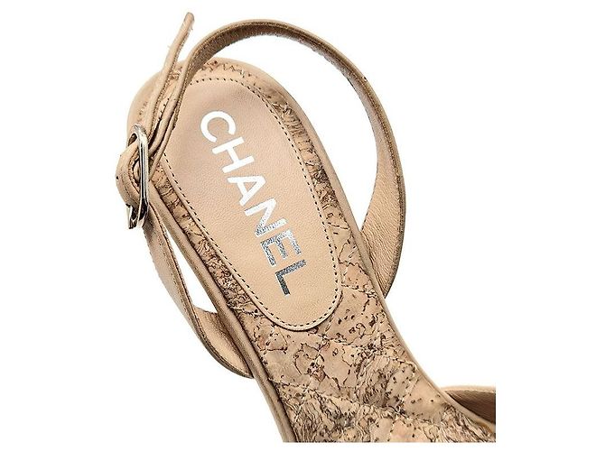 Chanel Sandali wedge Camellia Arancione - vista 7