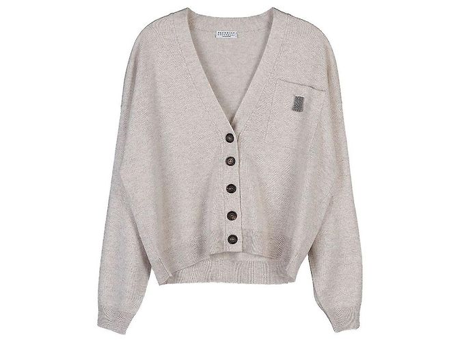 Brunello Cucinelli Kaschmir-Cardigan für Damen Silber - Ansicht 10