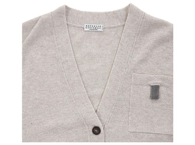 Brunello Cucinelli Kaschmir-Cardigan für Damen Silber - Ansicht 3