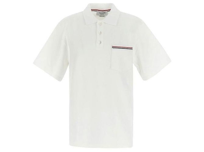 Thom Browne Pocket Cotton Interlock Pique Short Sleeve Tee - view 3