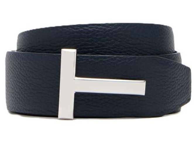 Tom Ford Grain Leather Icon Belt Blue - view 3