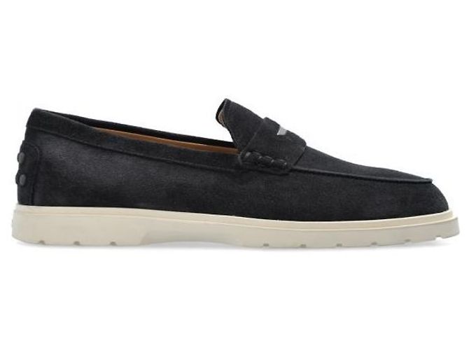 Tod's Mocassino in camoscio Blu - vista 3