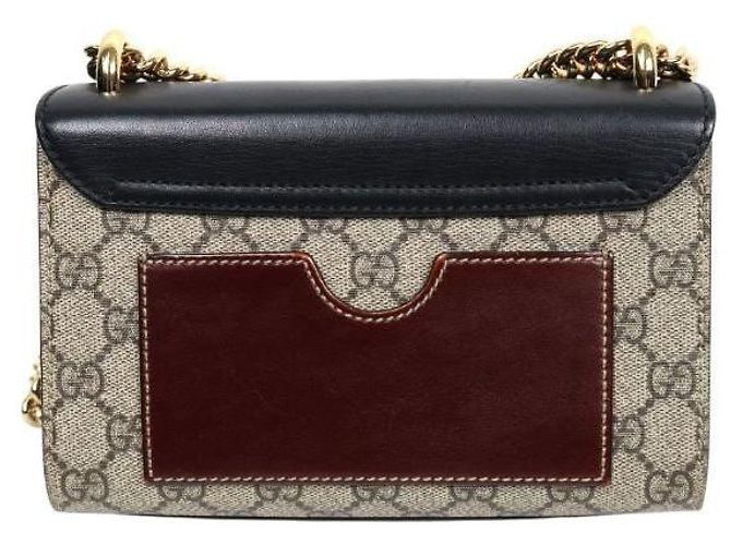 Padlock Gucci Bolso de hombro Black GG Supreme con cadena y candado - vista 3